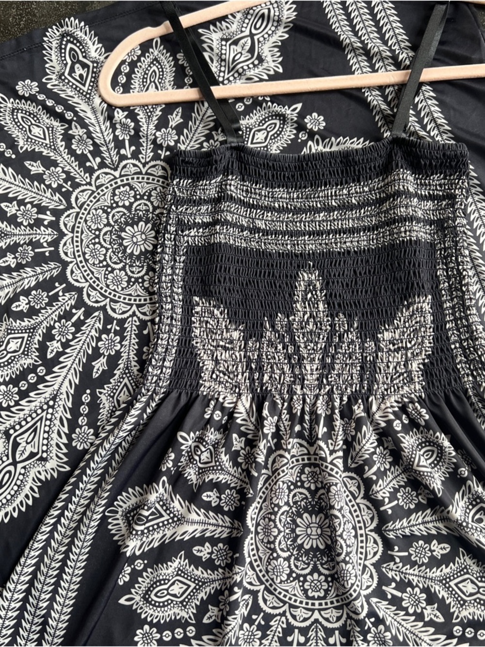 Gray & White Maxi Dress - Size Medium